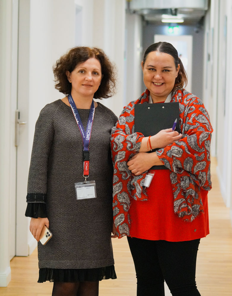 Prof. Simona Muresan with UMCH employee