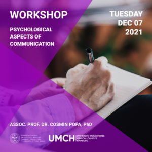 Workshop "Psychological Aspects of Communication with Difficult and Psychopathic Patients" mit Assoc. Prof. Dr. Cosmin Popa, PhD